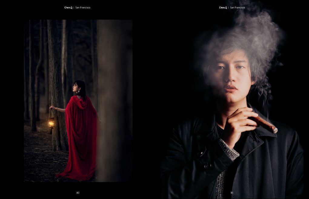Conceptual portrait in a forest and studio setting